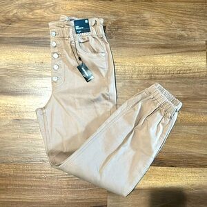 NWT paper bag high waist Express khaki joggers